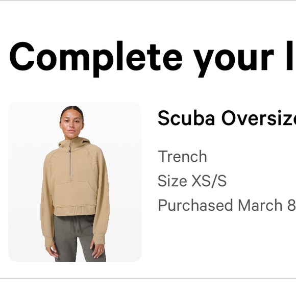 Lululemon athletica tan scuba oversized half-zip hoodie XS/S - Picture 5 of 5